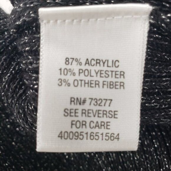 DANA BUCKMAN Mock Neck Sleeveless Tank Sweater Top Black Glitter Size Medium - Picture 8 of 9